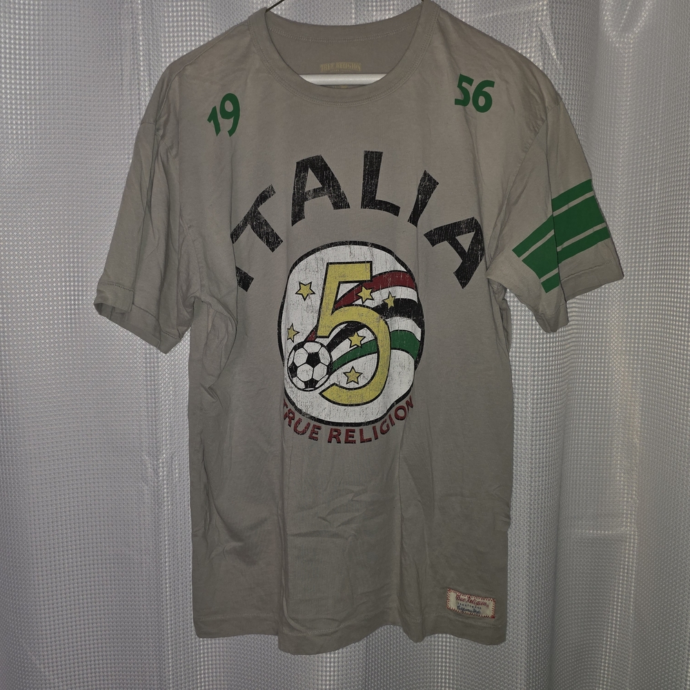 True Religion Italia Soccer Tee - Gray and Green